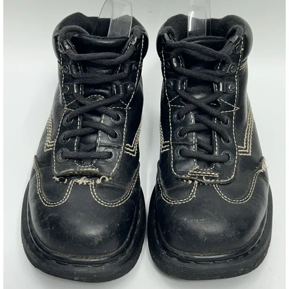 Vintage Dr Martens Boots Mens US 7 Brown 3 Eye Grizzly Ankle England 9234 RARE